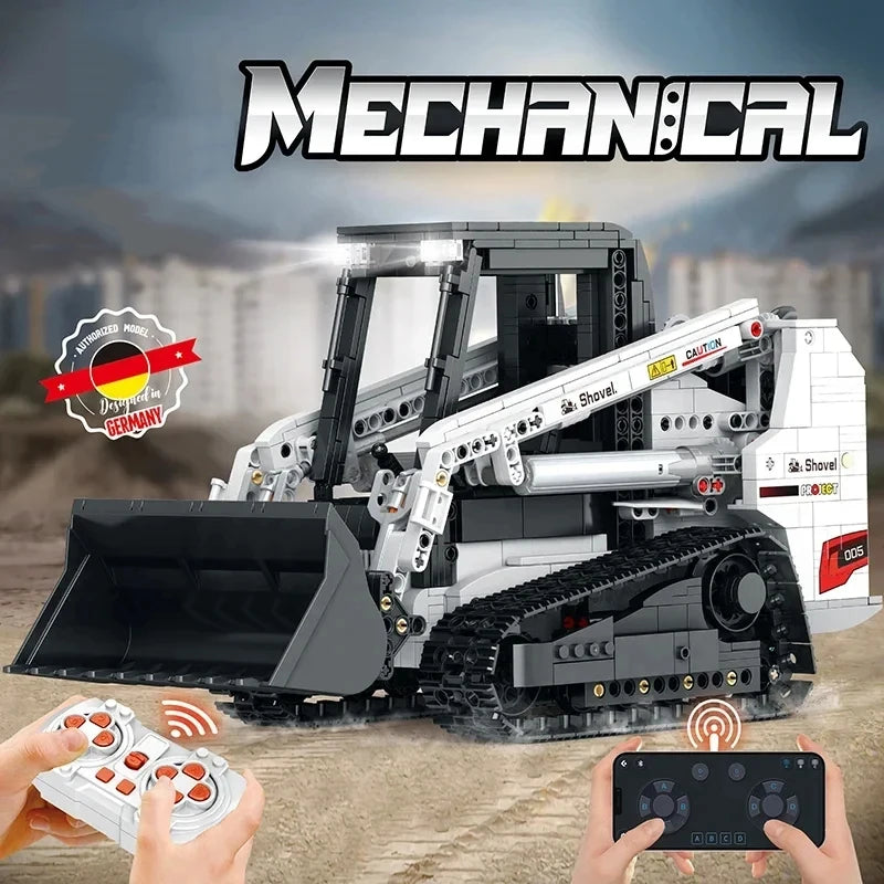 1366PCS Bobcat Loader Building Blocks Remote Control City Engineering Vehicle MOC Technology Blocks Kids DIY Toy Birthday Gifts