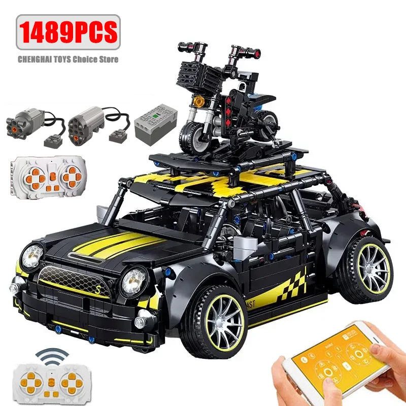 1489PCS Technical APP Remote Control Motor Power MINI F56 Car Building Blocks Model Kits for Adults Bricks Toys Kids Gifts C020