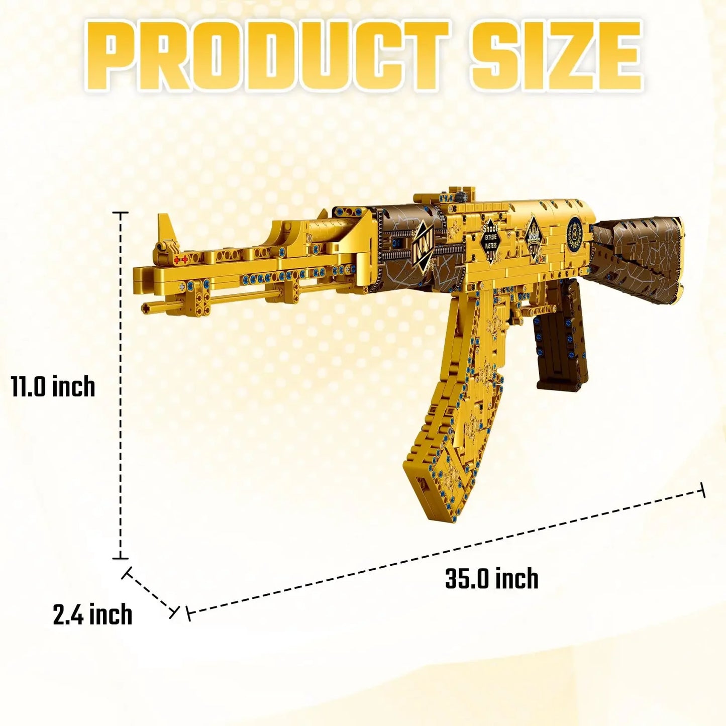 1548Pcs Gold AK47 Building Bricks Gun Collection Toy 1:1 Famous Rifle Model Building Blocks Set Shootable Simulation Weapon Gift