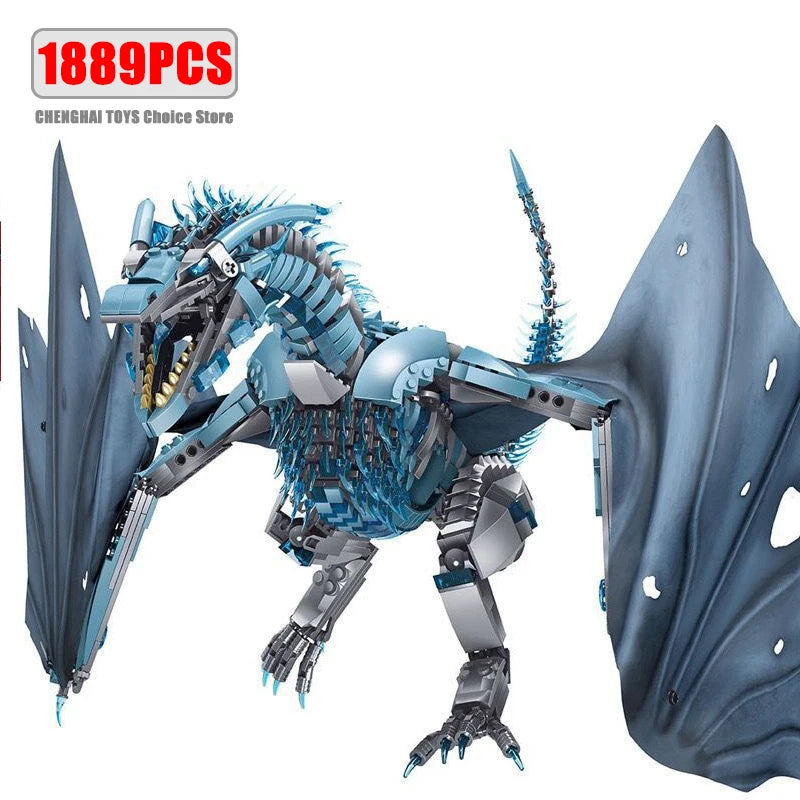 1889pcs Creative MOC Giant Dragon Building Blocks Model Movie Series Childrens Assembly Bricks Toys for Boys Kids Birthday Gifts