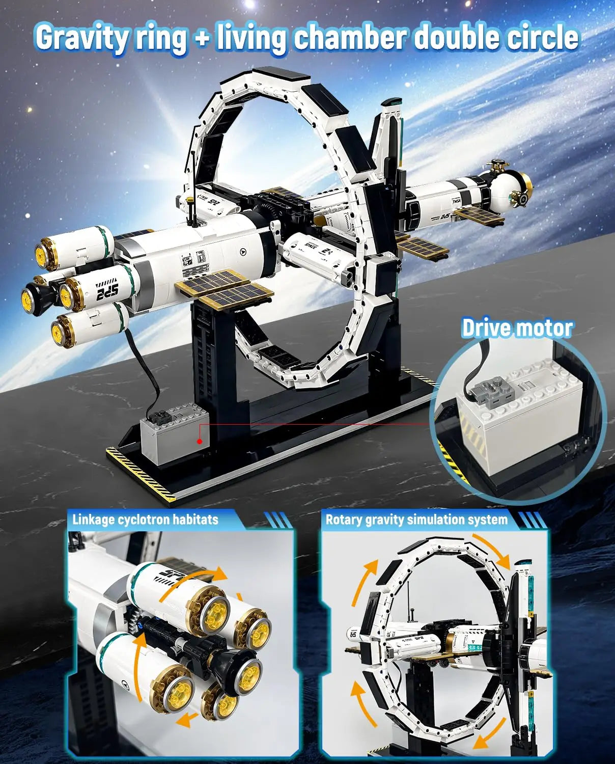 2221PCS Electric International Space Station Building Kit Adults Collectible Model Building Toys Sets Ideas Gifts for Boys Girls