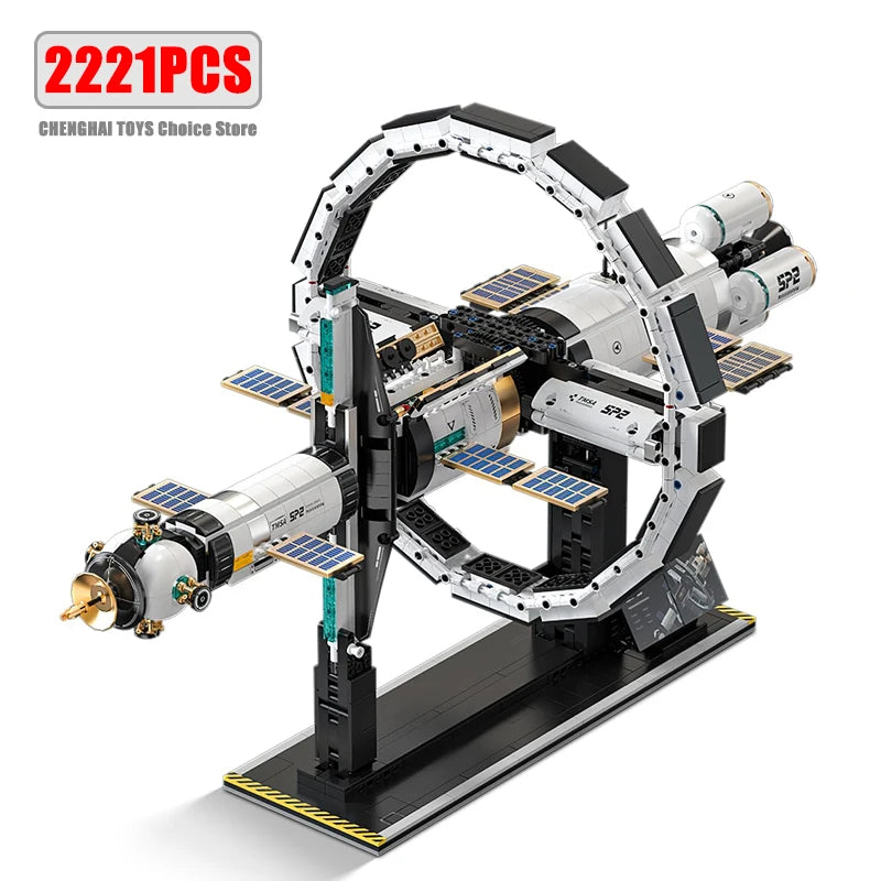 2221PCS Electric International Space Station Building Kit Adults Collectible Model Building Toys Sets Ideas Gifts for Boys Girls