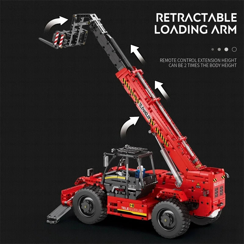 2260PCS Telescopic Forklift Building Blocks City Engineering Vehicle Remote Control Car Model Bricks Kids DIY Toy Birthday Gifts