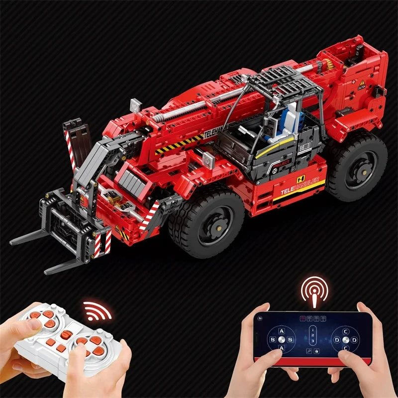 2260PCS Telescopic Forklift Building Blocks City Engineering Vehicle Remote Control Car Model Bricks Kids DIY Toy Birthday Gifts