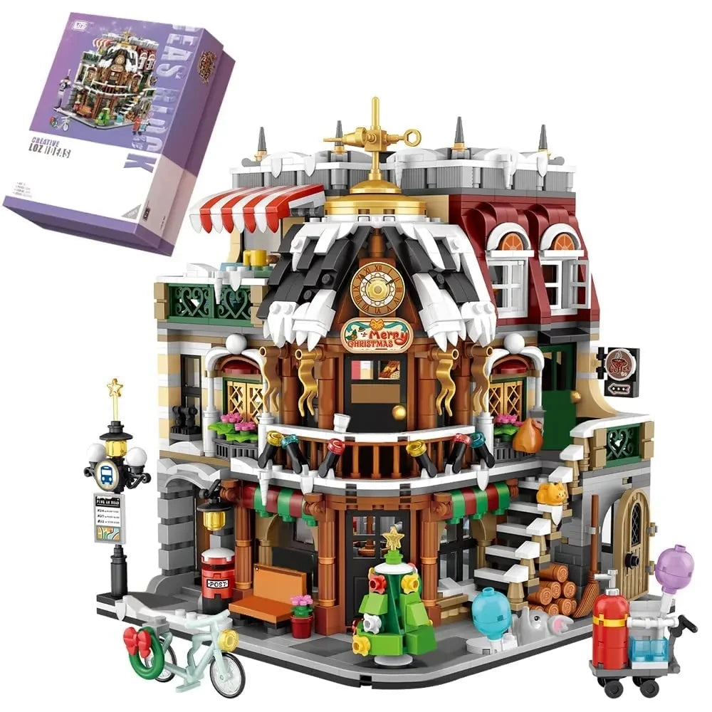 2506Pcs City Street View Mini Architecture Christmas Cafe House Building Blocks Friends Shop Figures Bricks Toys For Kids Gifts