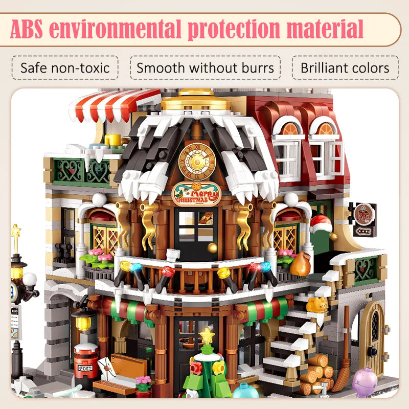 2506Pcs City Street View Mini Architecture Christmas Cafe House Building Blocks Friends Shop Figures Bricks Toys For Kids Gifts