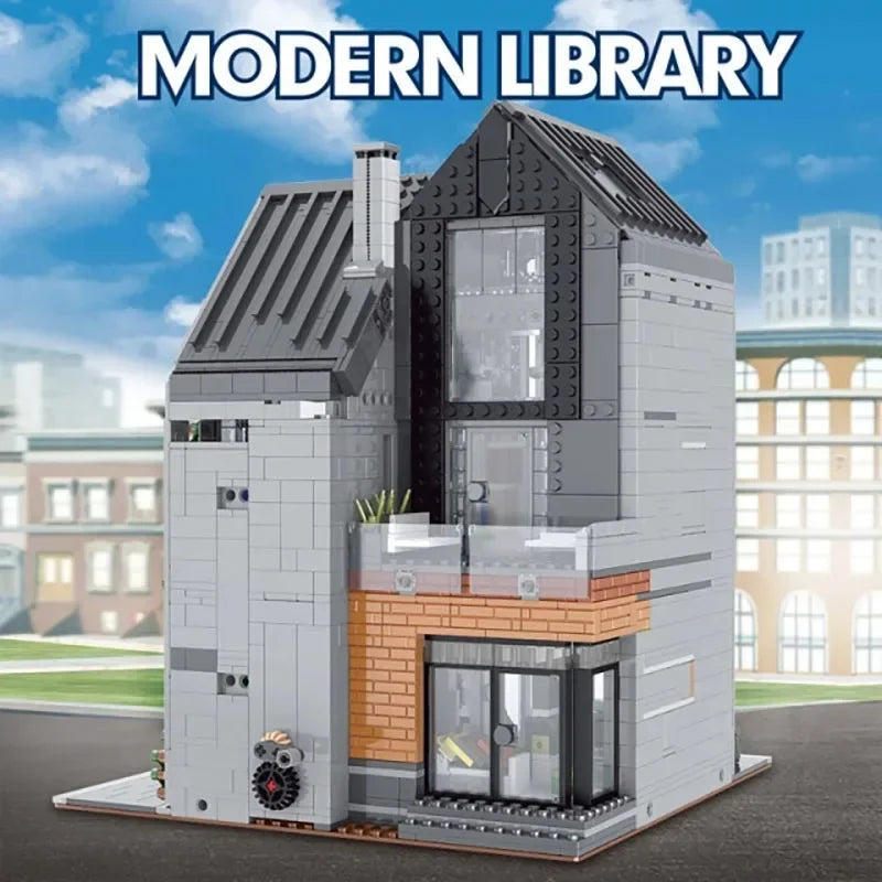 2789pcs Creative Expert Modern Library Modular City Architecture Building Block Brick Model MOC Street View Set Kid Toy Boy Gift