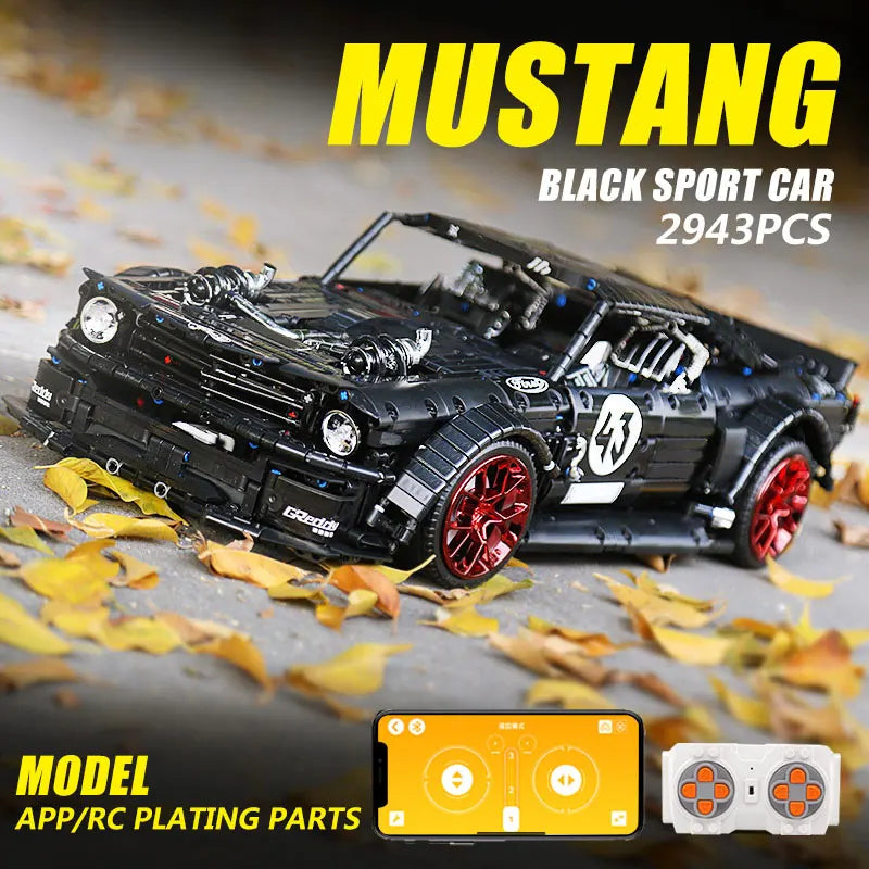 2943pcs City Technical APP Remote Control Mustang Racing Car Building Blocks Model MOC-22970 Bricks Adults Toys Kids Gifts 13108