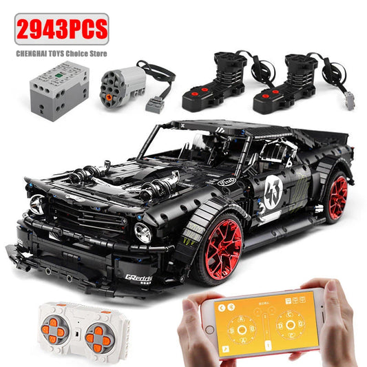 2943pcs City Technical APP Remote Control Mustang Racing Car Building Blocks Model MOC-22970 Bricks Adults Toys Kids Gifts 13108