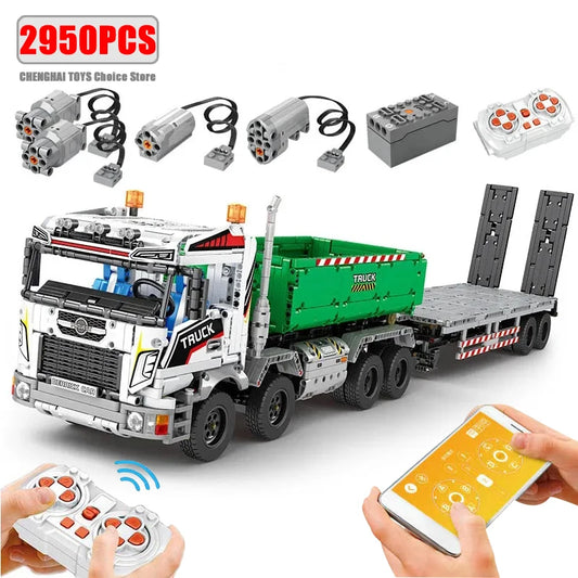 2950pcs Technical Remote Control 4 Mode Carriage Hoist Building Blocks Model Kids Assembling Truck Bricks Sets Toys Adults Gifts