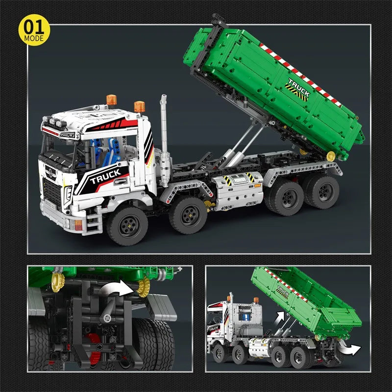 2950pcs Technical Remote Control 4 Mode Carriage Hoist Building Blocks Model Kids Assembling Truck Bricks Sets Toys Adults Gifts