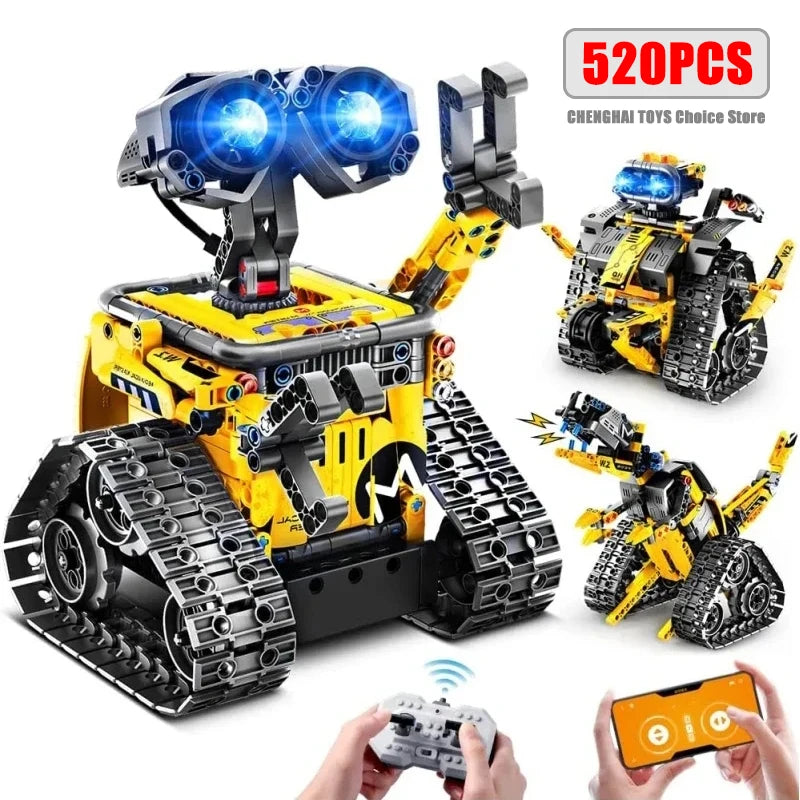 3 in 1 City Technical RC Car Robot Excavator Racing Car Building Blocks Remote Control Bulldozer Truck Bricks Gift Toys for Boy