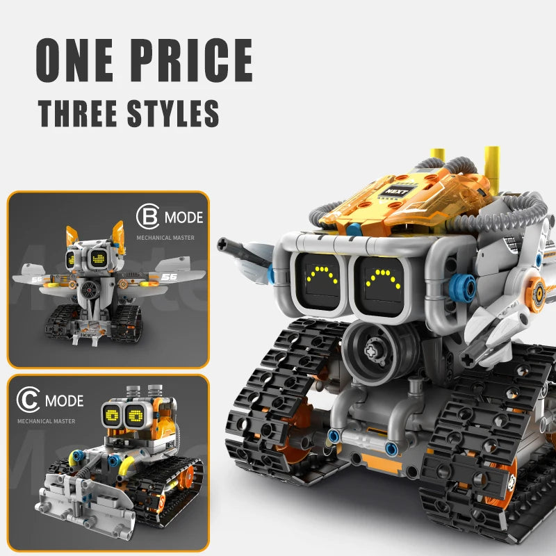 3 in 1 Remote Control Lunar Exploration Programming Truck/Bulldozer Building Blocks Stem Kits for Kids Educational Toy Boys Gift