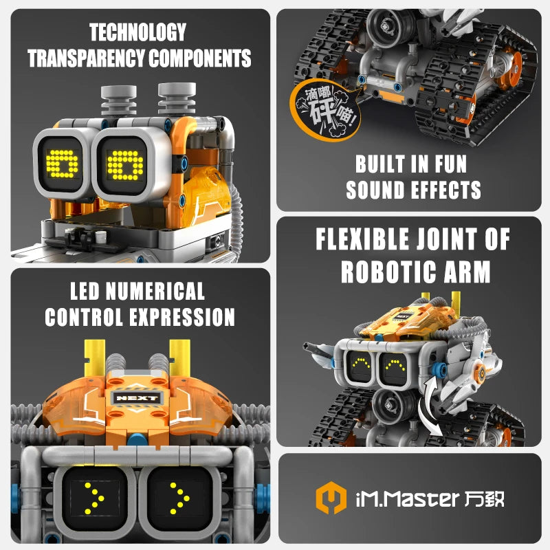 3 in 1 Remote Control Lunar Exploration Programming Truck/Bulldozer Building Blocks Stem Kits for Kids Educational Toy Boys Gift