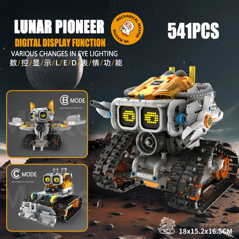 3 in 1 Remote Control Lunar Exploration Programming Truck/Bulldozer Building Blocks Stem Kits for Kids Educational Toy Boys Gift