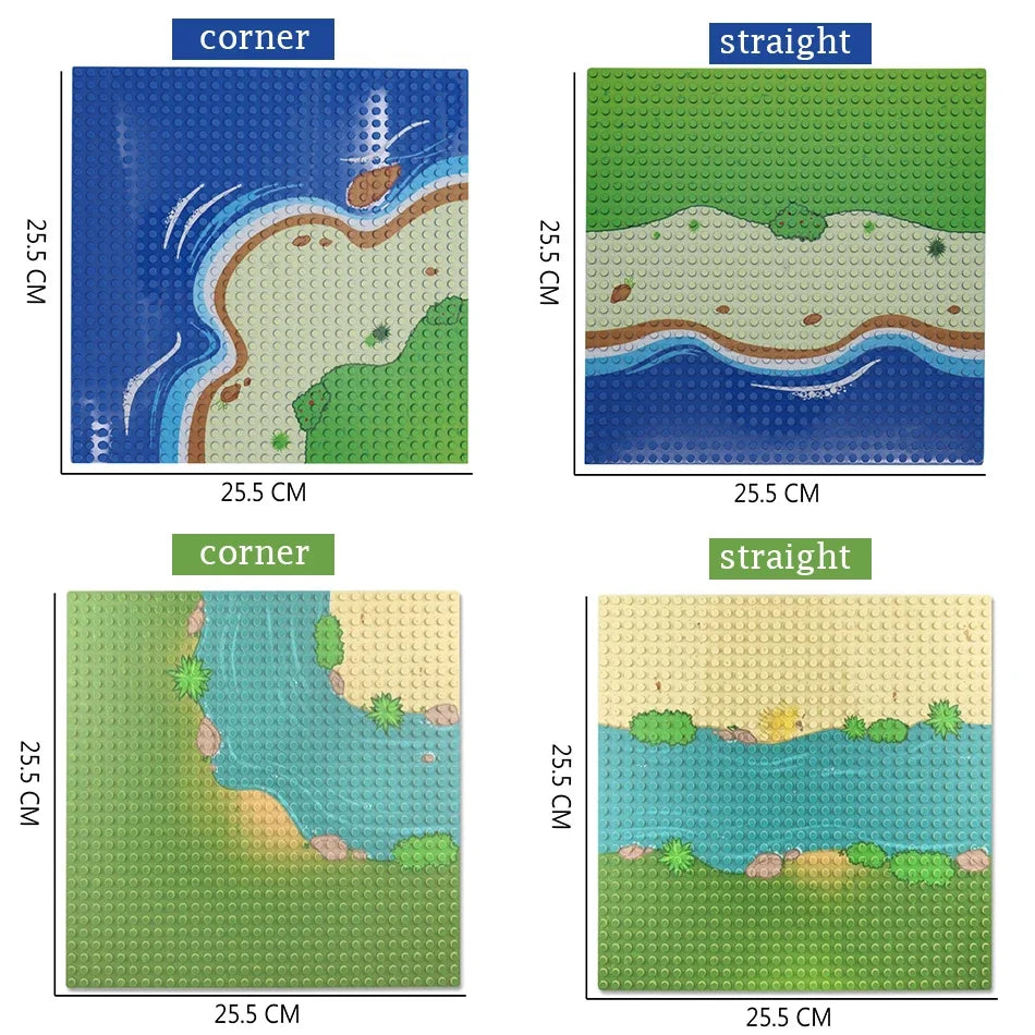 32x32 Dots Island Grassland Style Base Plate Parts for City Military Soldier Figures Moc Building Blocks Bricks Scene Kids Toys