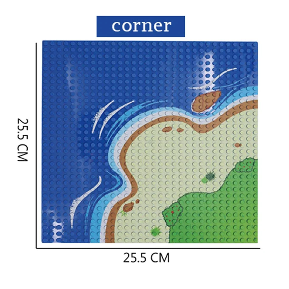 32x32 Dots Island Grassland Style Base Plate Parts for City Military Soldier Figures Moc Building Blocks Bricks Scene Kids Toys