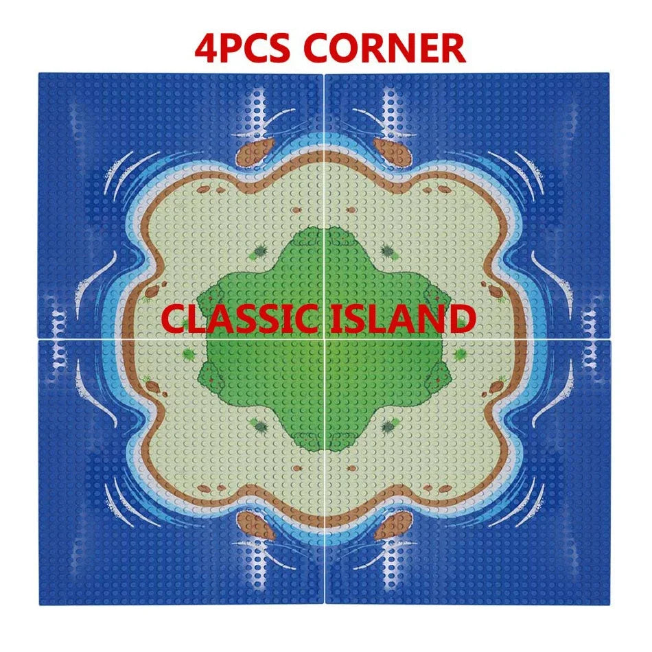 32x32 Dots Island Grassland Style Base Plate Parts for City Military Soldier Figures Moc Building Blocks Bricks Scene Kids Toys