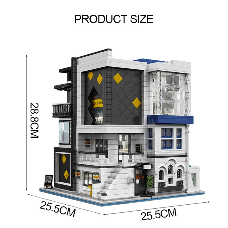 3536PCS City Street View Building Blocks Modular Architecture Model MOC-67005 Modern Art Gallery Toys for Childrens Boys Gifts