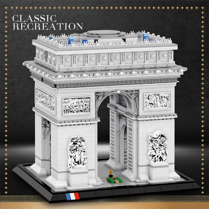 3718PCS Arc de Triomphe Model Building Blocks Paris landmark Building Bricks Desktop Decoration Diy Toys For Kids Holiday Gifts