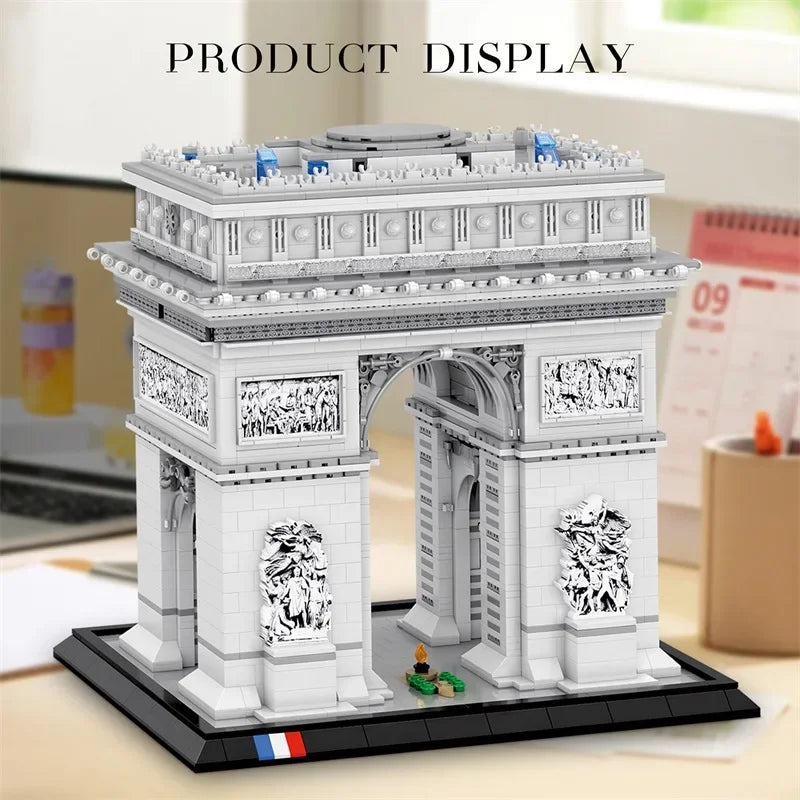 3718PCS Arc de Triomphe Model Building Blocks Paris landmark Building Bricks Desktop Decoration Diy Toys For Kids Holiday Gifts