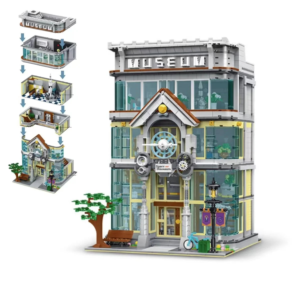 3784pcs Creative Expert Street View Modular Architecture Building Blocks Model MOC Science Museum Bricks House Sets Toys Gifts