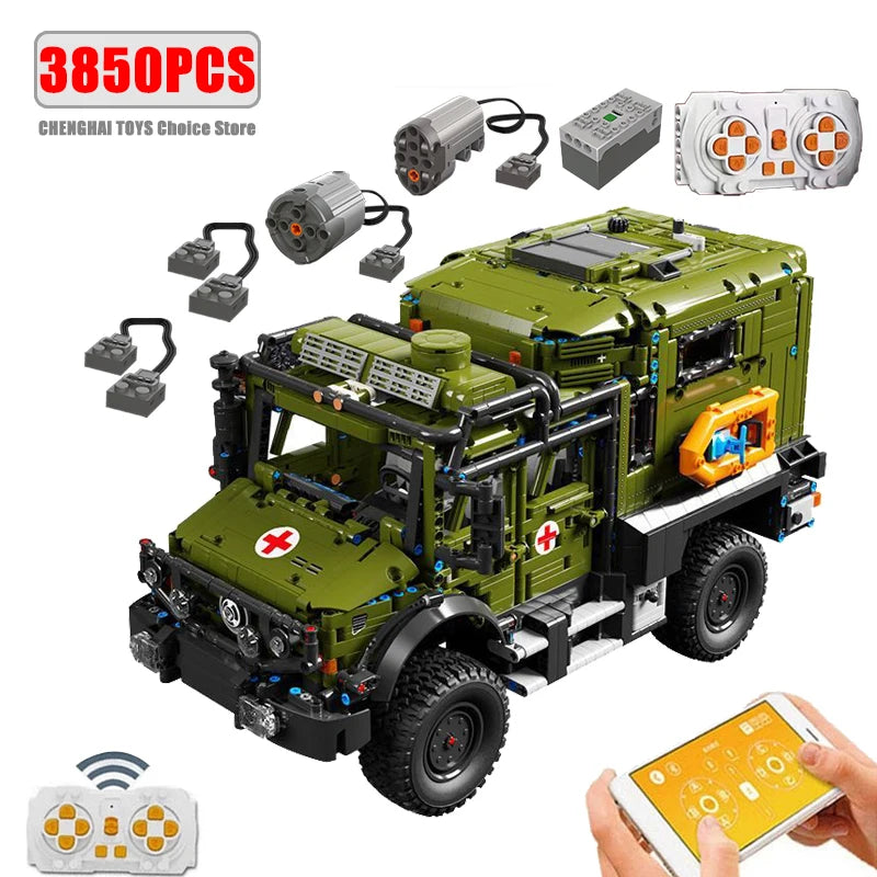 3850PCS Technical Remote Control Off-Road Rescue Vehicle Building Blocks Model Kids Assembly Truck Toys MOC Bricks Gift For Boys