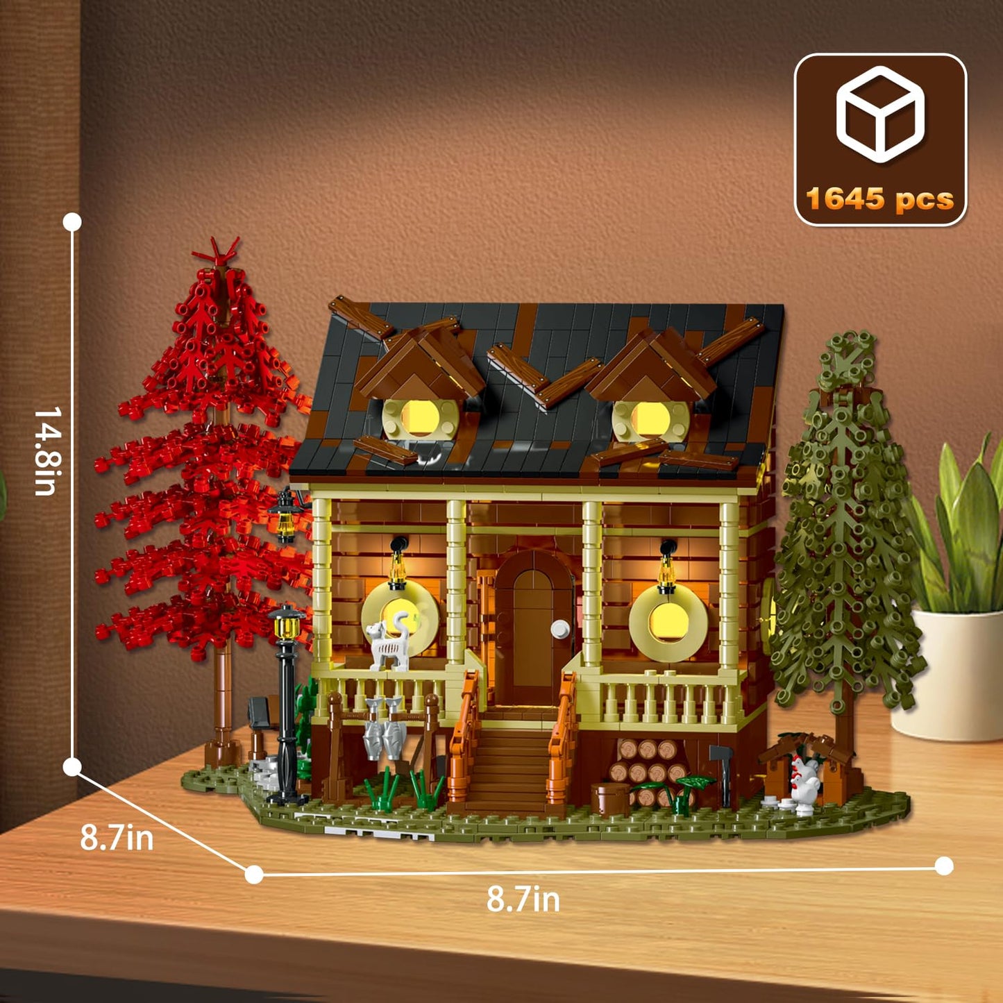 1645pcs Original Forest Cabin Streetview Building Blocks Model City Modular Architecture Kit Bricks Toy for Kid Boy Gifts