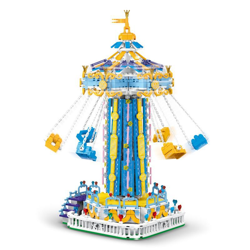 1892Pcs Creative Lighting Amusement Park Building Blocks Bricks Model MOC Rotating Windmill Toy for Childrens Christmas Gift Set