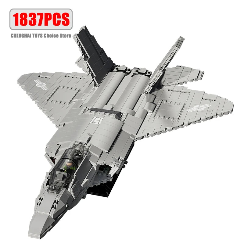 Aircraft Series F35 Fighter Building Blocks Model Famous WWII Military Airplanes MOC Bricks Sets Boys Toys Gifts For Childrens