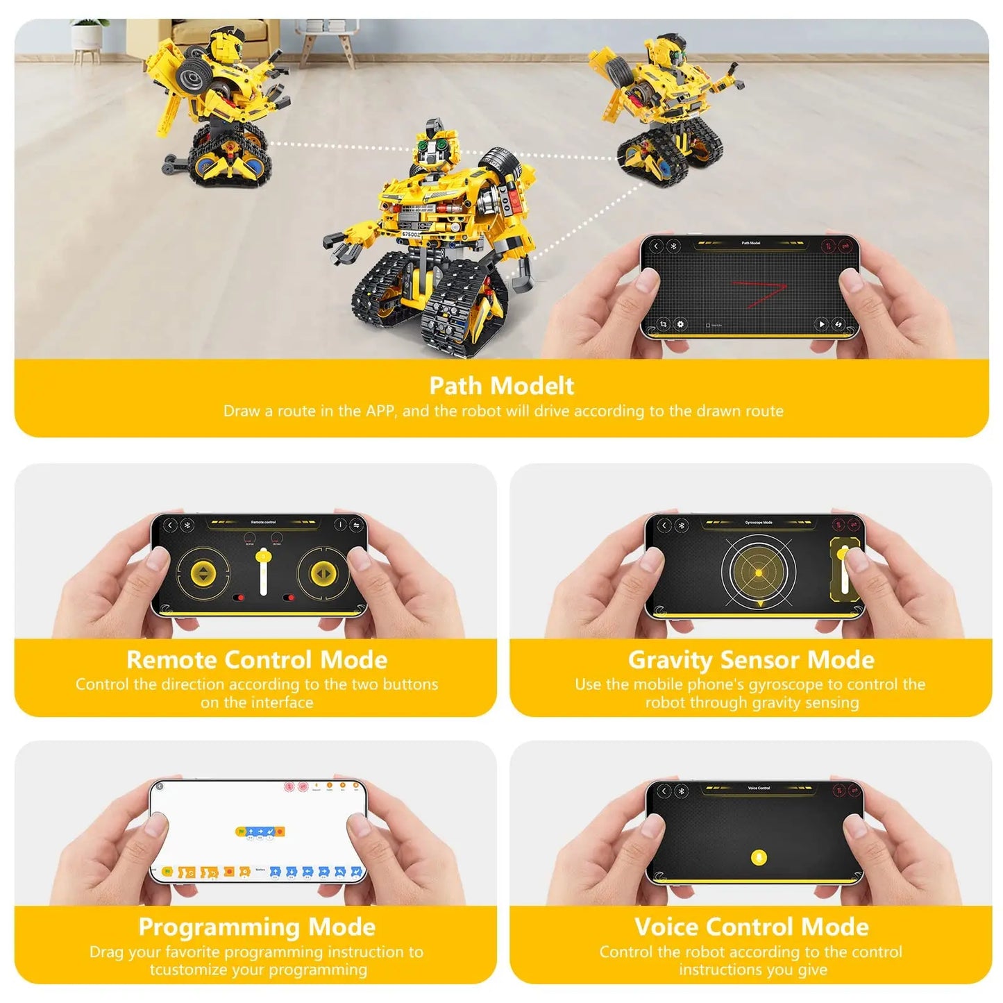 Building Blocks Technical RC Robot Racing Car Model 2 in 1 Creative APP Programming Remote Control Bricks Toys For Children Gift