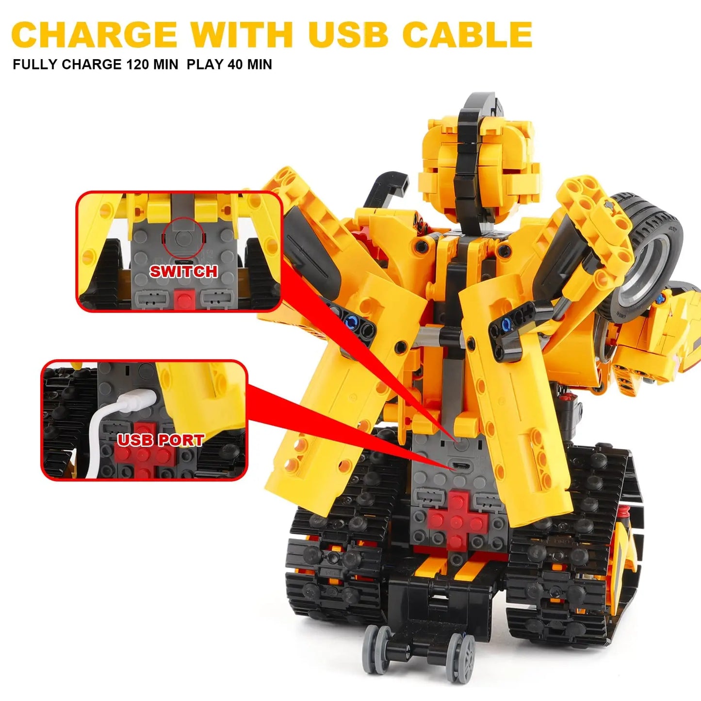 Building Blocks Technical RC Robot Racing Car Model 2 in 1 Creative APP Programming Remote Control Bricks Toys For Children Gift