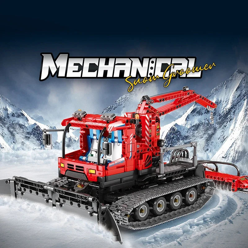 City Winter Remote Control Snow Groomer Building Blocks MOC Electric RC Car Construction Technical Vehicle Bricks Kids Toys Boys