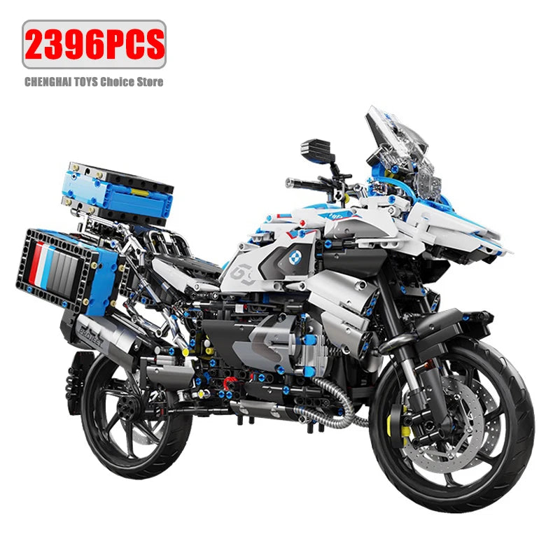 High Tech 1:5 Motorcycle City Sports Rapid Racing Motorbike Locomotive Moc Modular Brick Model Building Block Boy Gift Toy T4022