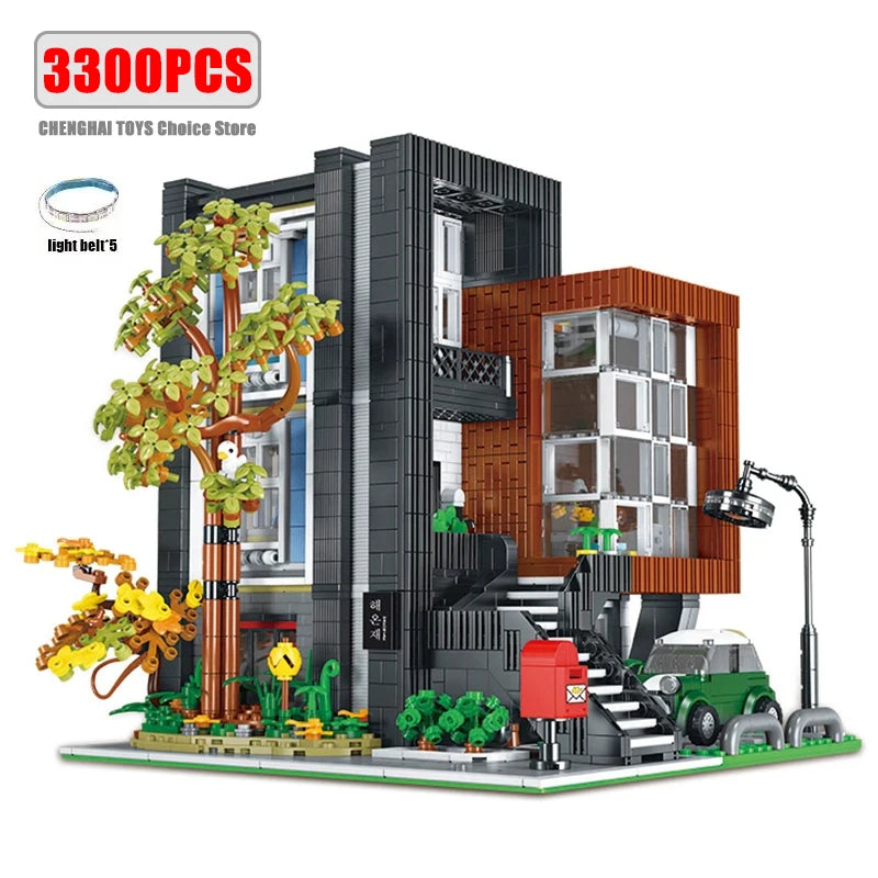 MOC-107015 Creative Expert 'HEA-ON-JEA' Villa Modular City Architecture Building Blocks Model Street View Sets Kid Toy Boys Gift