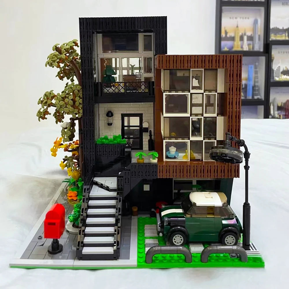 MOC-107015 Creative Expert 'HEA-ON-JEA' Villa Modular City Architecture Building Blocks Model Street View Sets Kid Toy Boys Gift