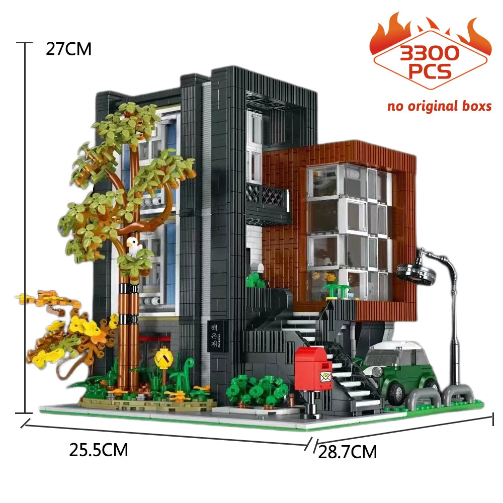 MOC-107015 Creative Expert 'HEA-ON-JEA' Villa Modular City Architecture Building Blocks Model Street View Sets Kid Toy Boys Gift