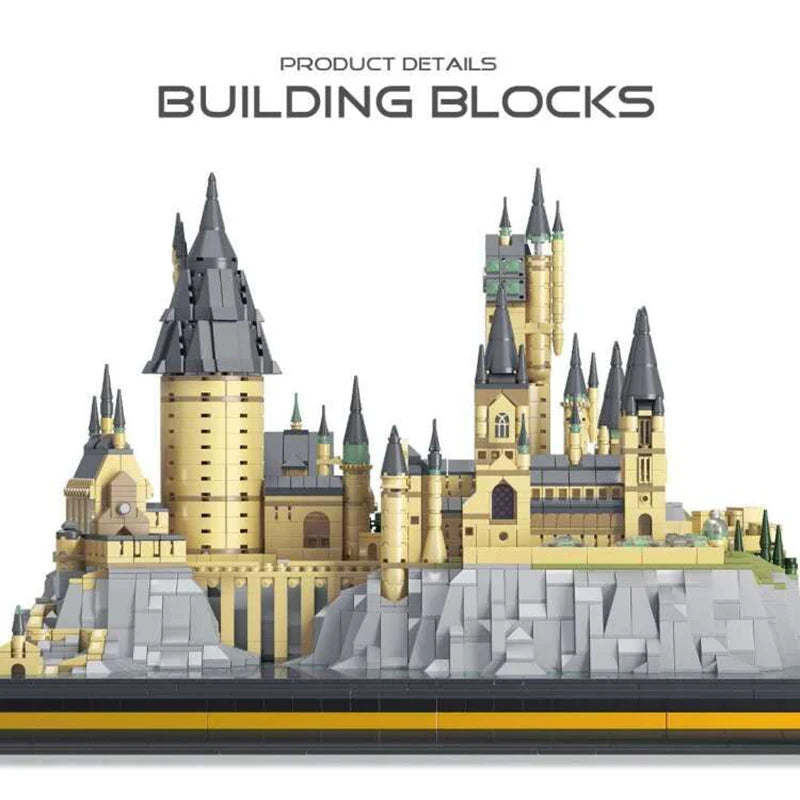 MOC Movie Large Castle Series Magic School Wizardry Street View Modular Architecture Building Blocks Model Kids Toys Boys Gifts