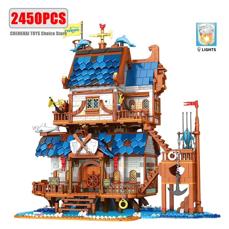 Medieval Series Architecture Building Blocks Model Middle Ages Castle Set MOC Street View Modular Tree House Bricks Toy Boy Gift