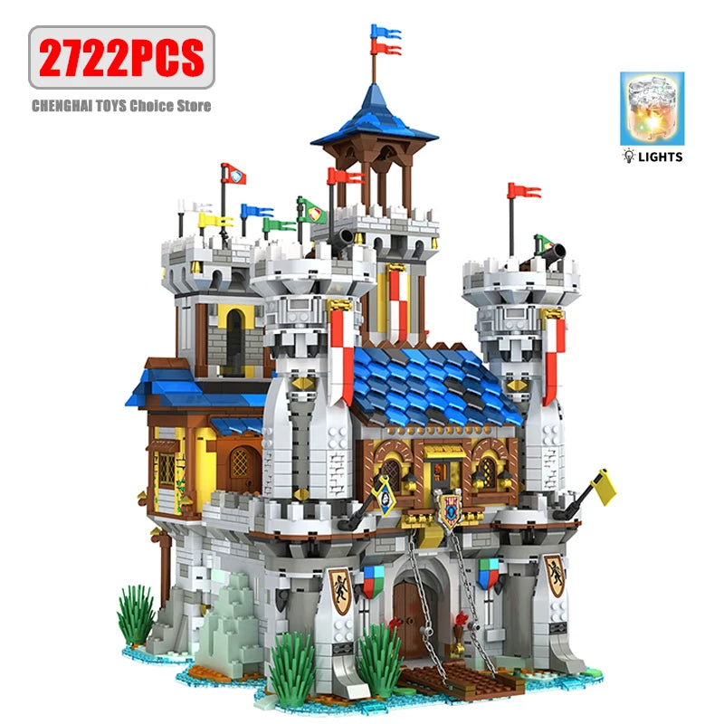 Medieval Series Architecture Building Blocks Model Middle Ages Castle Set MOC Street View Modular Tree House Bricks Toy Boy Gift