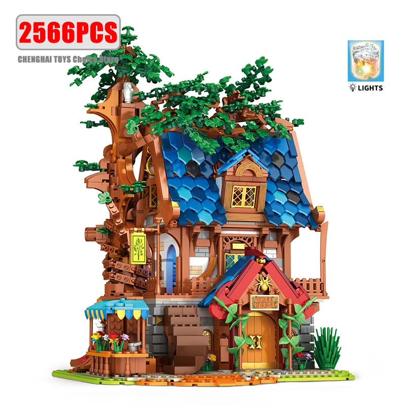 Medieval Series Architecture Building Blocks Model Middle Ages Castle Set MOC Street View Modular Tree House Bricks Toy Boy Gift