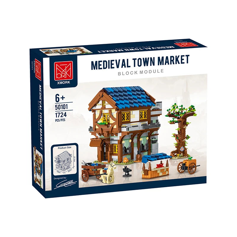 Medieval Town Architecture Series Building Blocks Model Street View Sets MOC Modular City House Bricks Toys Gifts for Childrens