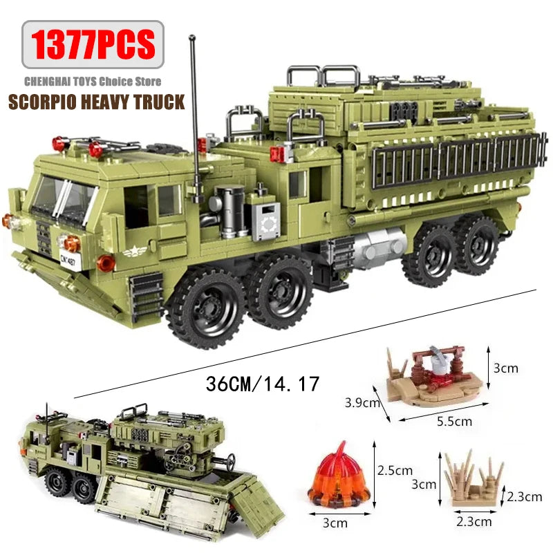 Military Main Battle Tank Fighter Building Blocks WW2 Army Trucks Soldier Figures Bricks Education Toys for Childrens Boy Gifts