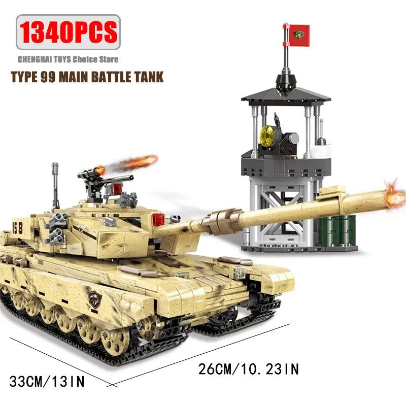 Military Main Battle Tank Fighter Building Blocks WW2 Army Trucks Soldier Figures Bricks Education Toys for Childrens Boy Gifts