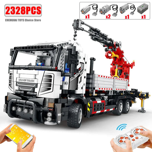 New Technical City Engineering RC Multifunctional Crane Building Blocks Bricks Model Toys for Children Christmas Gift Set Aldult