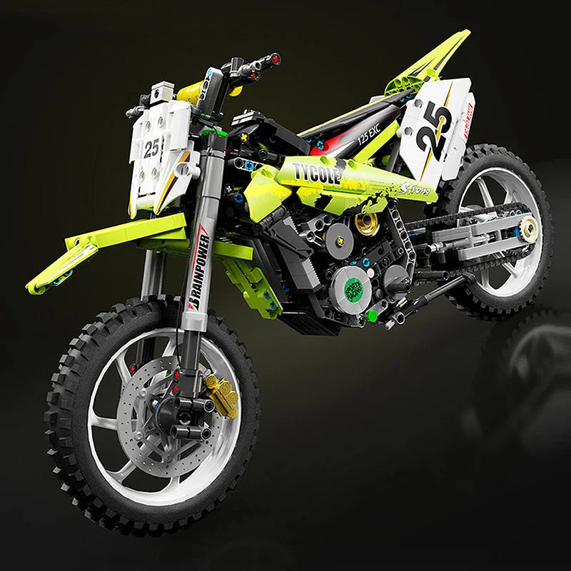 Technical 1:5 Off Road Motorcycle Motorbike Locomotive City Sports Car Moc High Tech Modular Bricks Model Building Blocks T4018