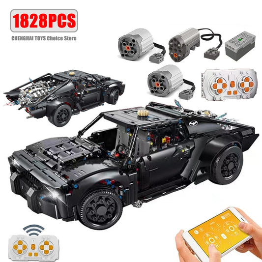 Technical 42127 Batmobile Super Sports Car Building Blocks Model MOC High-Tech Assembly Vehicle Set Boys Toys Gift For Childrens