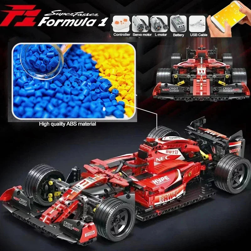 Technical APP Remote Control Moter Power Sport Car Building Blocks Bricks F1 Formula Speed Racing Sets Toys For Kids Models Gift