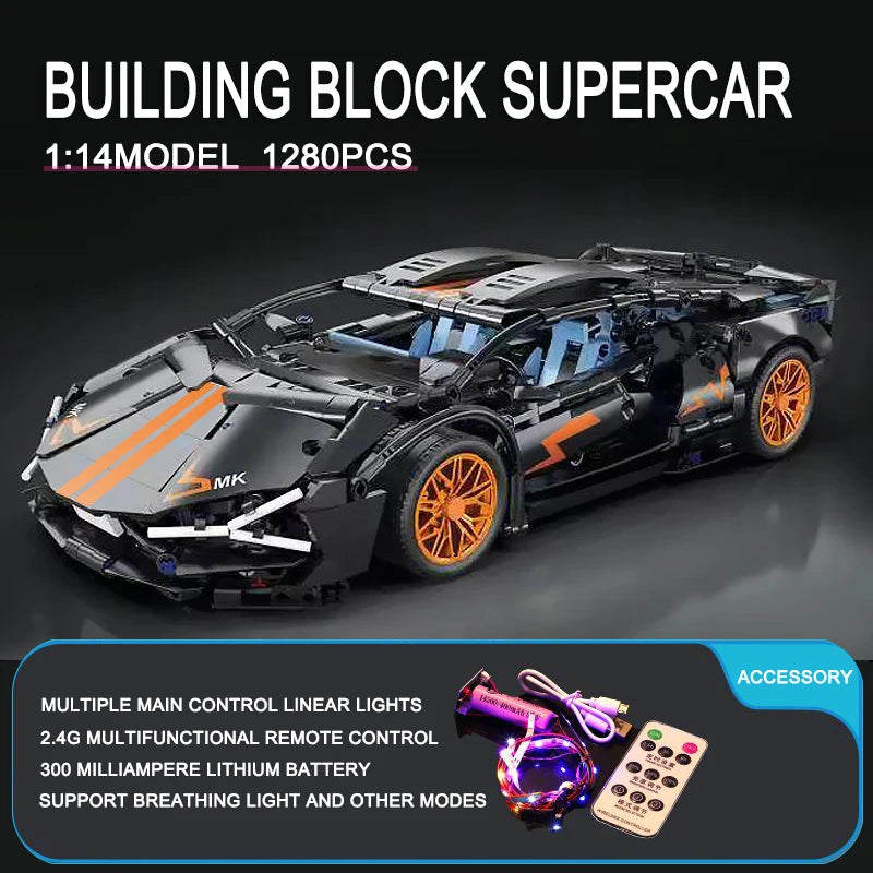 Technical APP Remote Control Moter Power Sport Car Building Blocks Bricks  Speed Racing Supercar Sets Toys For Kids Models Gifts