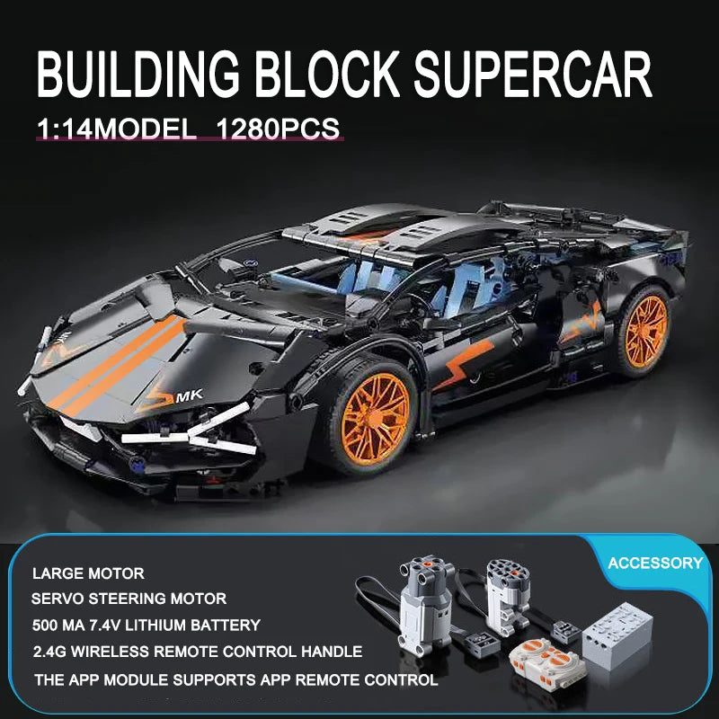 Technical APP Remote Control Moter Power Sport Car Building Blocks Bricks  Speed Racing Supercar Sets Toys For Kids Models Gifts